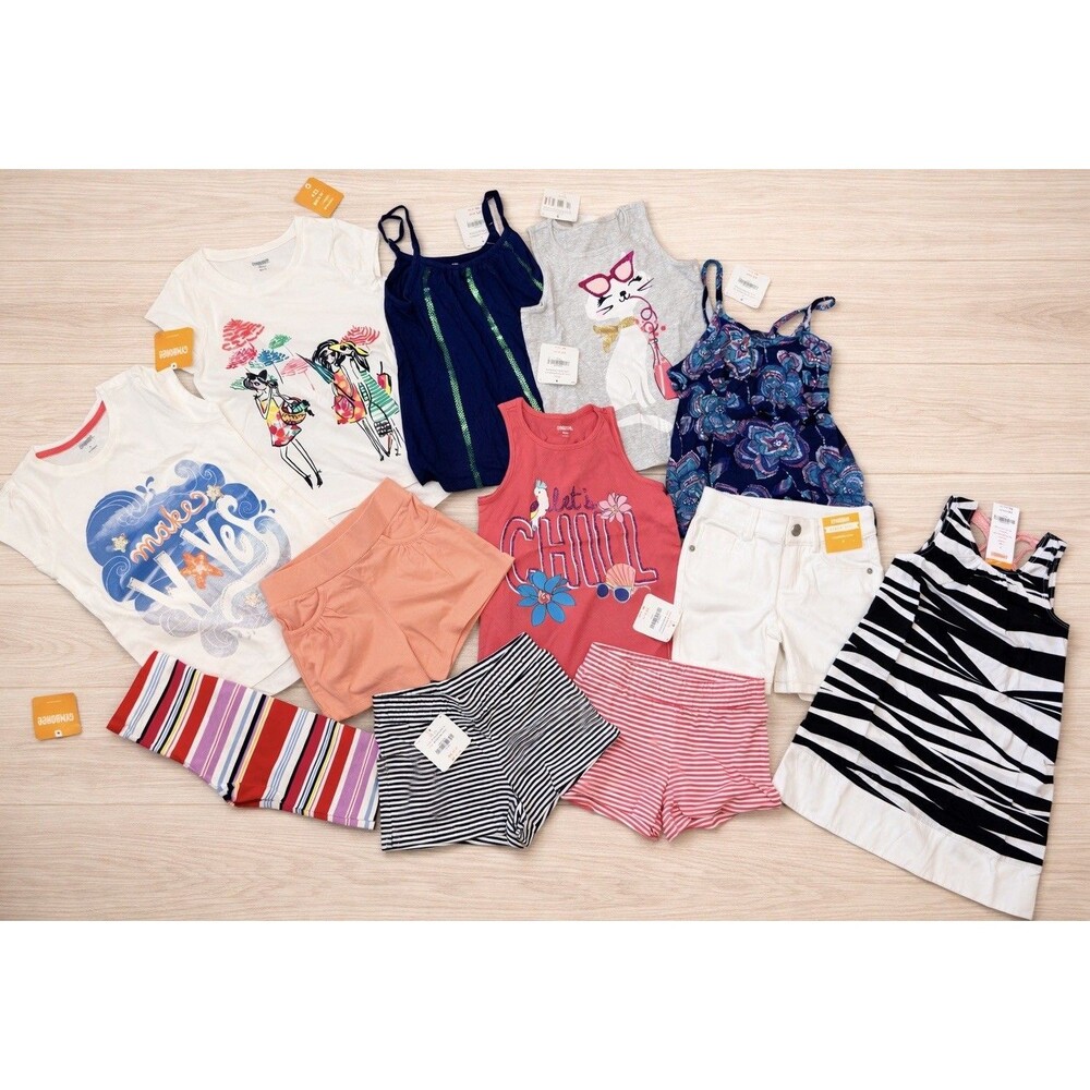 NEW LOT-12 NWT Girls Gymboree Clothes Size 4 Shirts Shorts Dress Summer  $240+